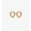 Large Shield Twisted Hoop Earrings 