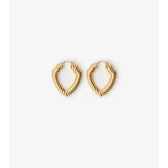 Large Shield Twisted Hoop Earrings 