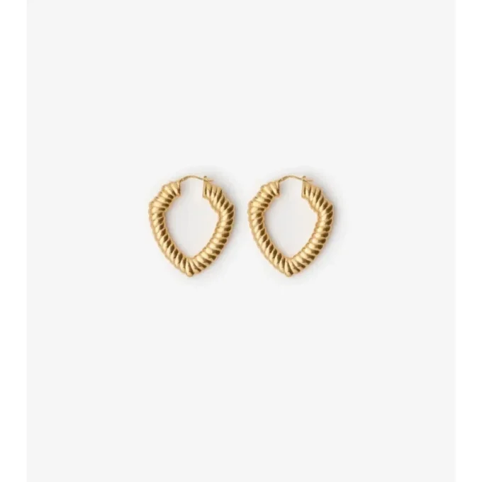 Large Shield Twisted Hoop Earrings 