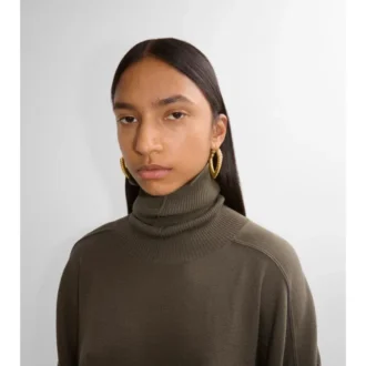Large Shield Twisted Hoop Earrings 