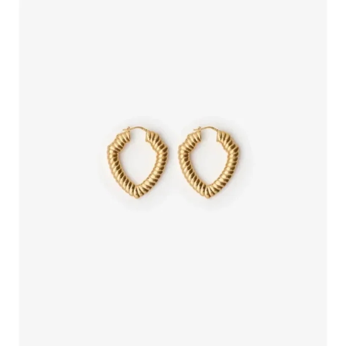 Large Shield Twisted Hoop Earrings 