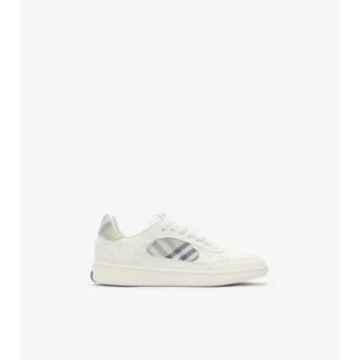 Leather and Check Terrace Sneakers 