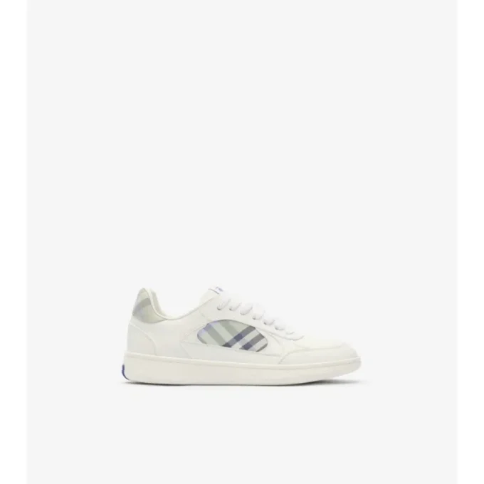 Leather and Check Terrace Sneakers 