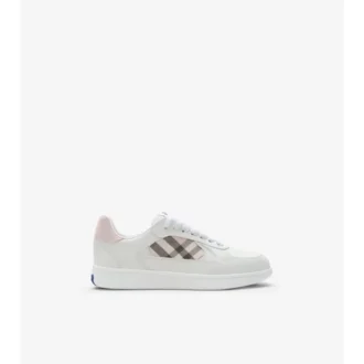Leather and Check Terrace Sneakers 