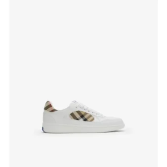 Leather and Check Terrace Sneakers 