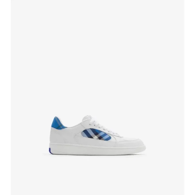 Leather and Check Terrace Sneakers 