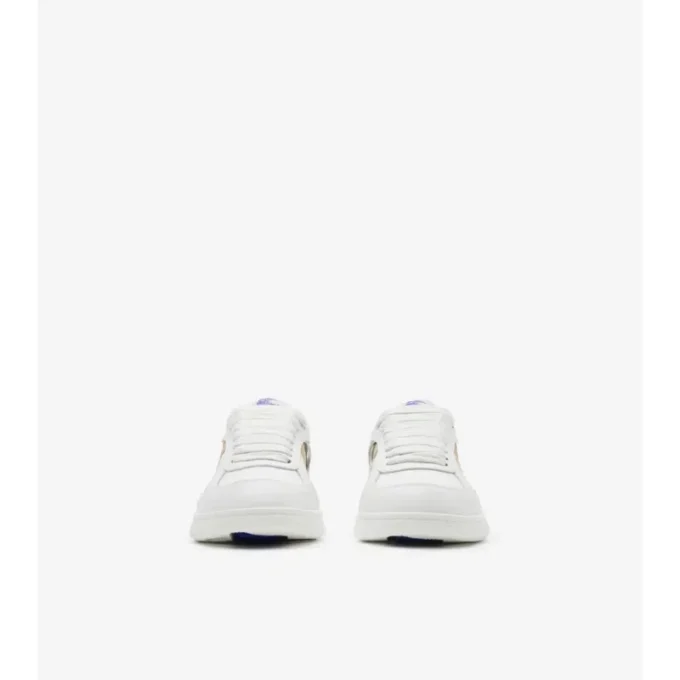 Leather and Check Terrace Sneakers 