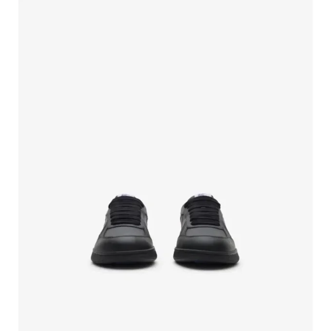 Leather and Check Terrace Sneakers 