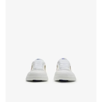 Leather and Check Terrace Sneakers 