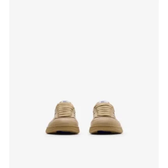 Leather and Check Terrace Sneakers 