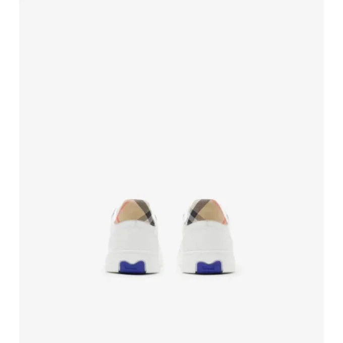 Leather and Check Terrace Sneakers 