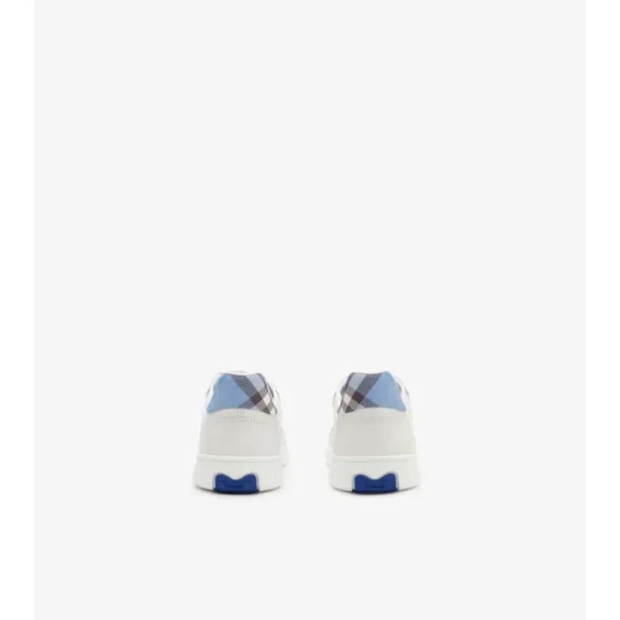 Leather and Check Terrace Sneakers 