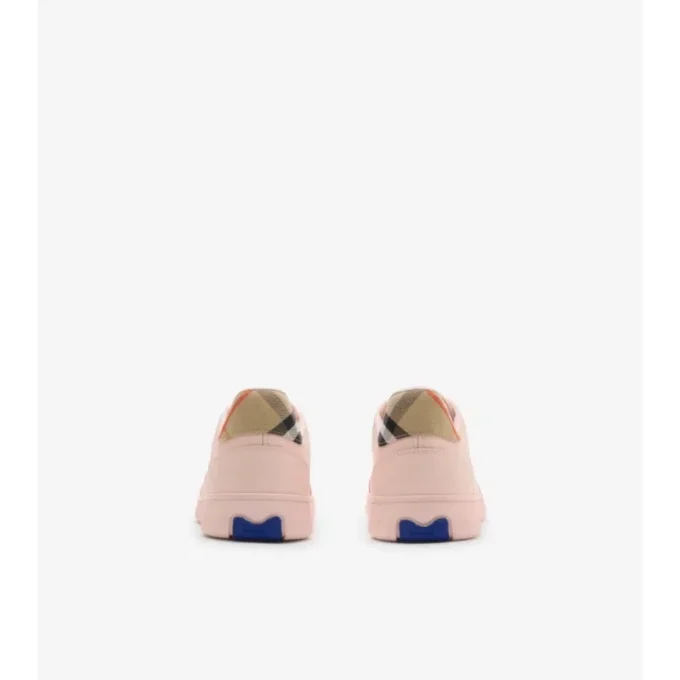 Leather and Check Terrace Sneakers 