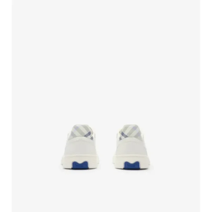 Leather and Check Terrace Sneakers 