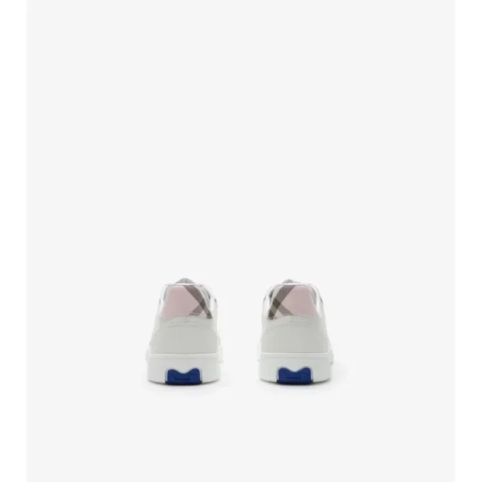 Leather and Check Terrace Sneakers 