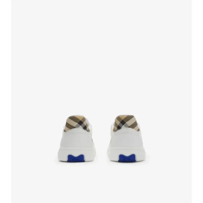 Leather and Check Terrace Sneakers 