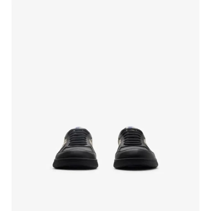 Leather and Check Terrace Sneakers 