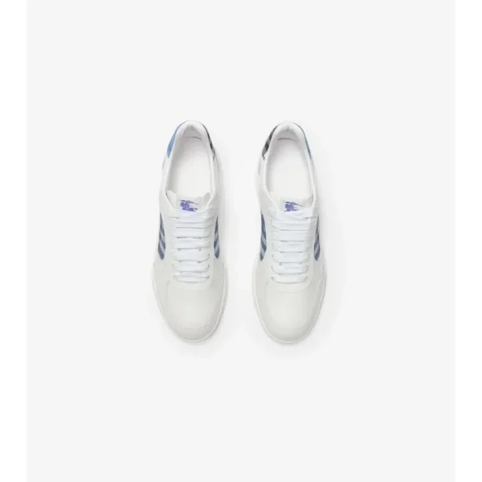 Leather and Check Terrace Sneakers 
