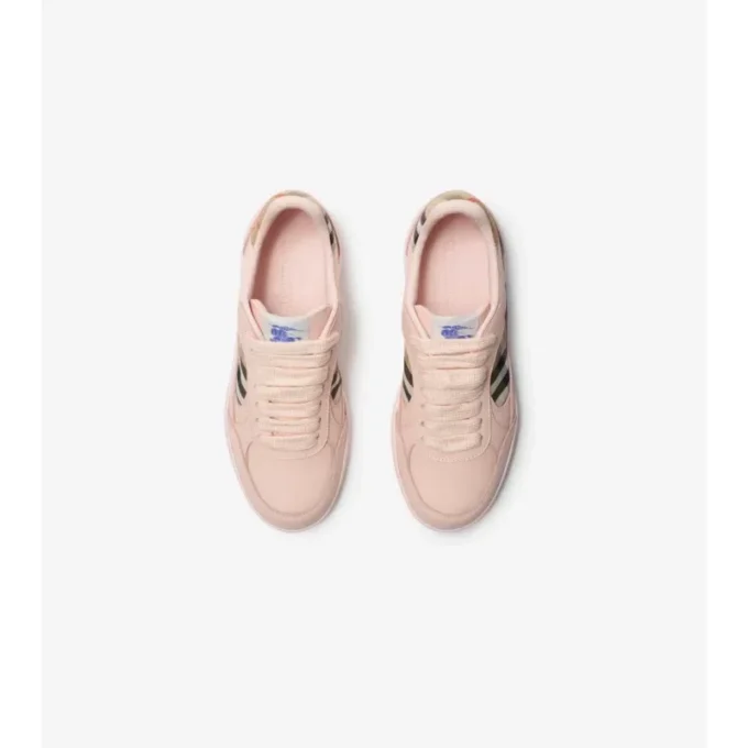 Leather and Check Terrace Sneakers 