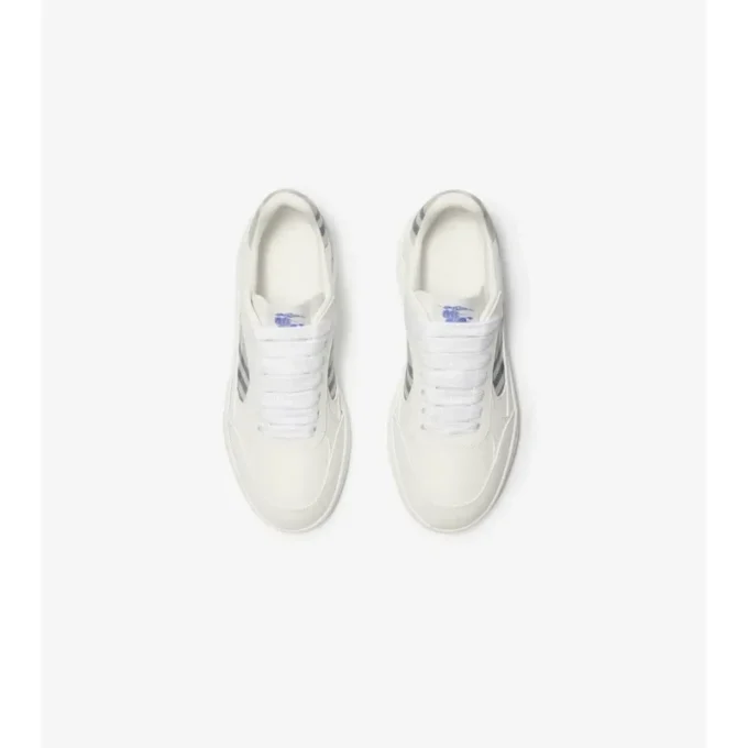 Leather and Check Terrace Sneakers 