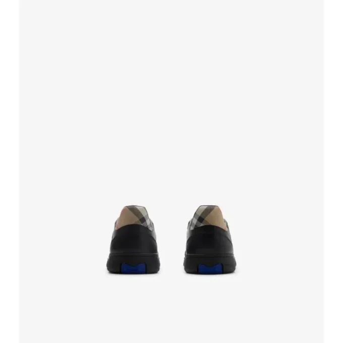 Leather and Check Terrace Sneakers 