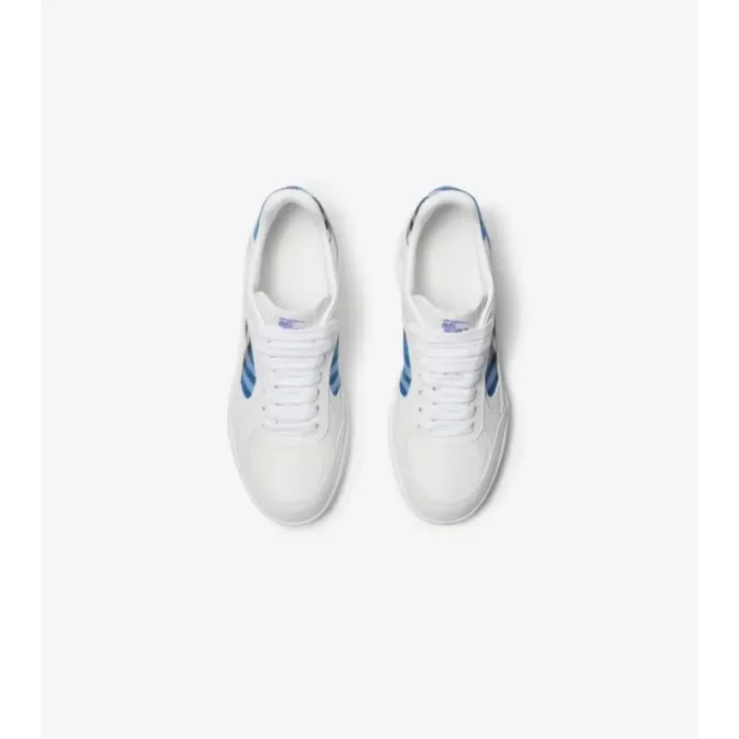 Leather and Check Terrace Sneakers 