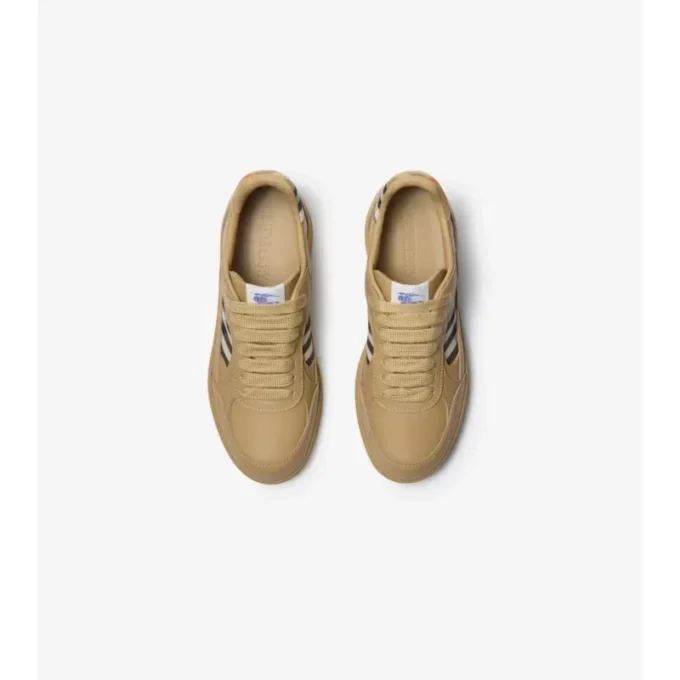 Leather and Check Terrace Sneakers 