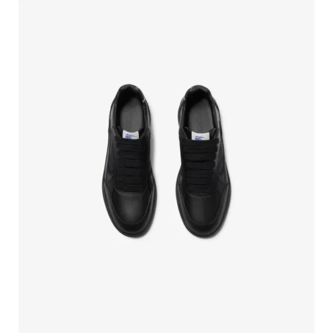 Leather and Check Terrace Sneakers 