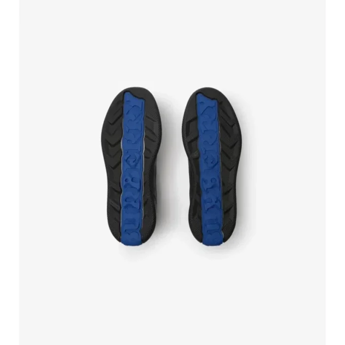 Leather and Check Terrace Sneakers 
