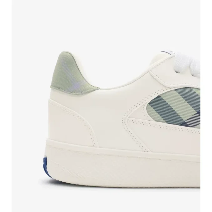 Leather and Check Terrace Sneakers 