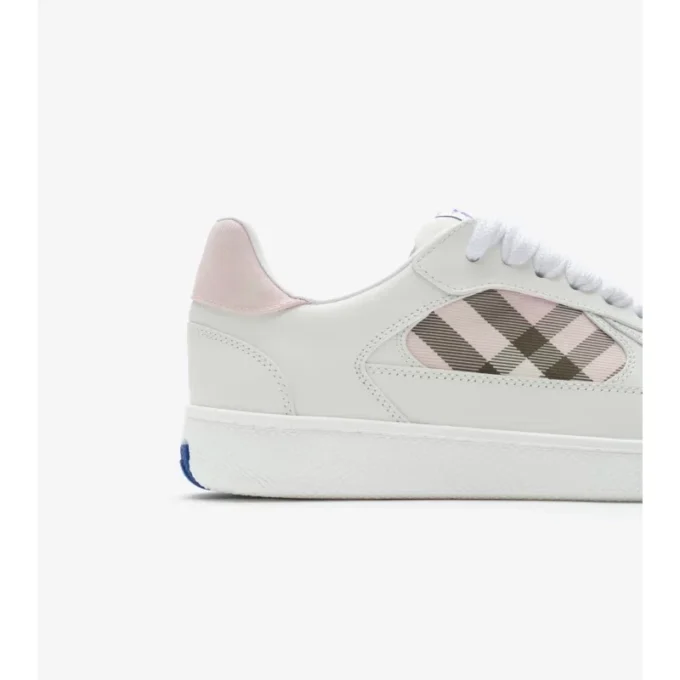Leather and Check Terrace Sneakers 