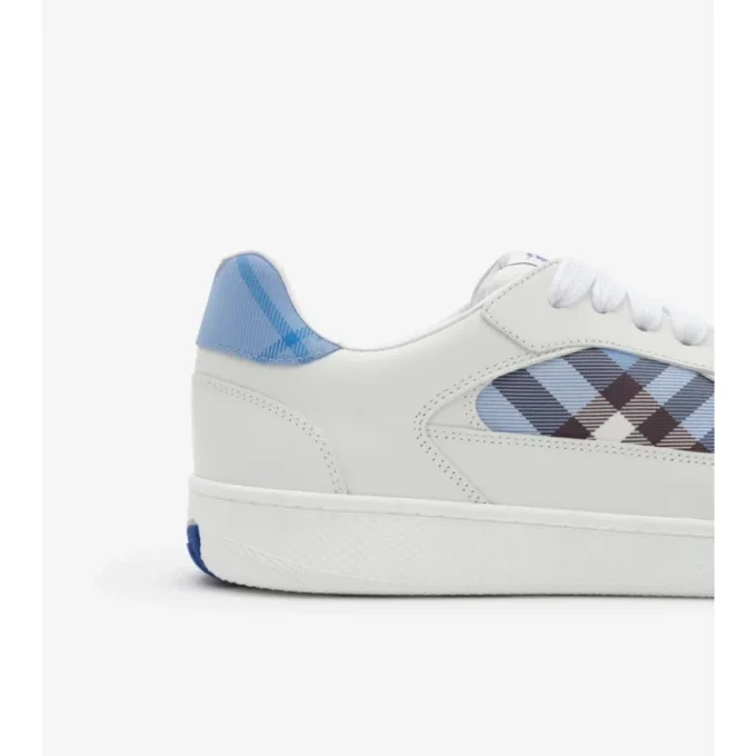 Leather and Check Terrace Sneakers 