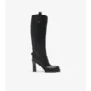 Leather Cavalier Heel Boots