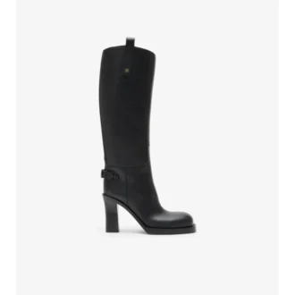 Leather Cavalier Heel Boots