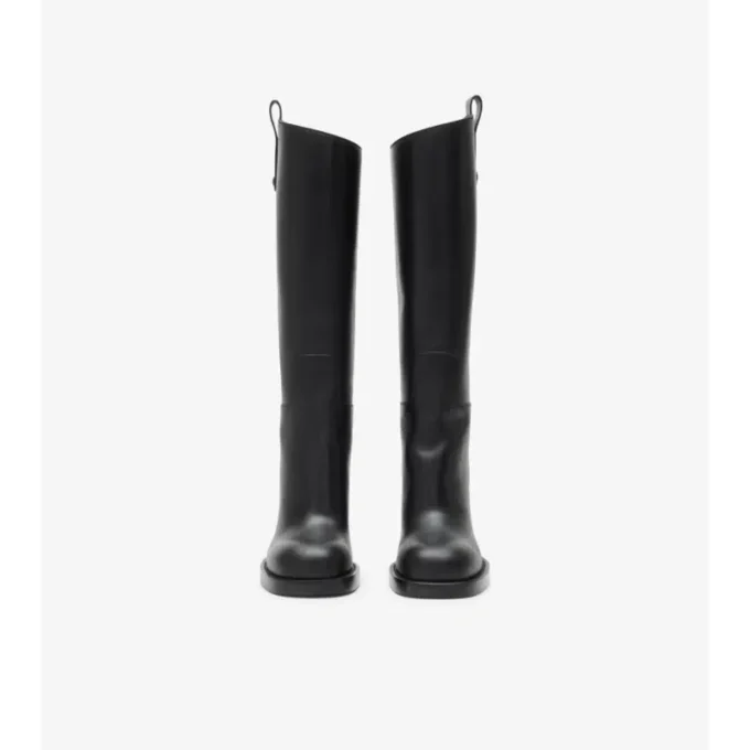 Leather Cavalier Heel Boots