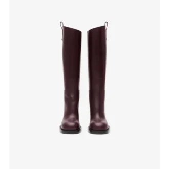 Leather Cavalier Heel Boots