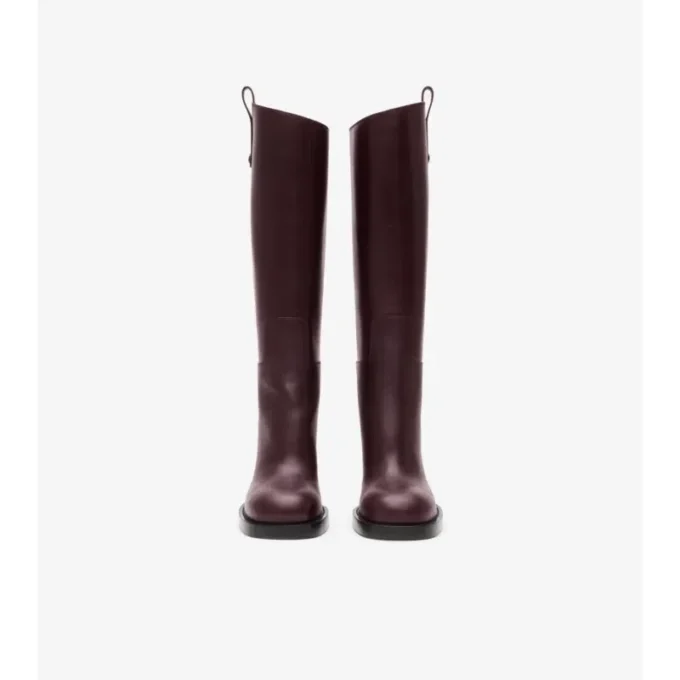 Leather Cavalier Heel Boots