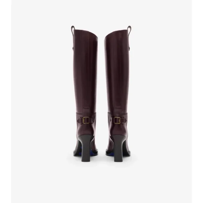 Leather Cavalier Heel Boots