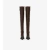 Leather Cavalier Thigh-High Heel Boots