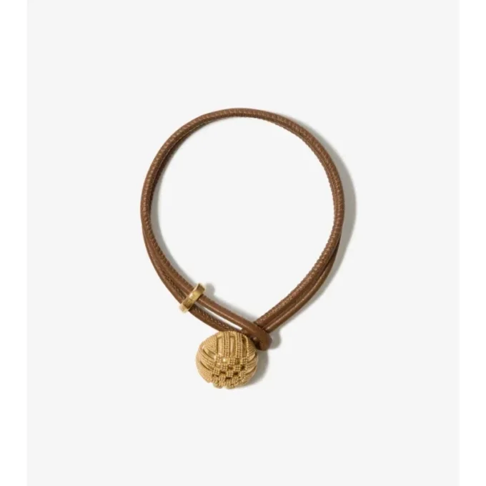 Leather Check Granulation Bracelet 
