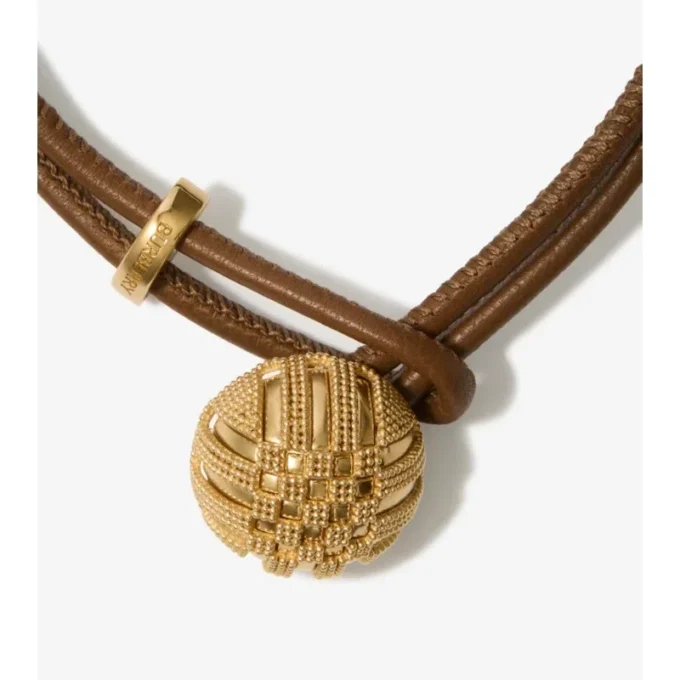 Leather Check Granulation Bracelet 
