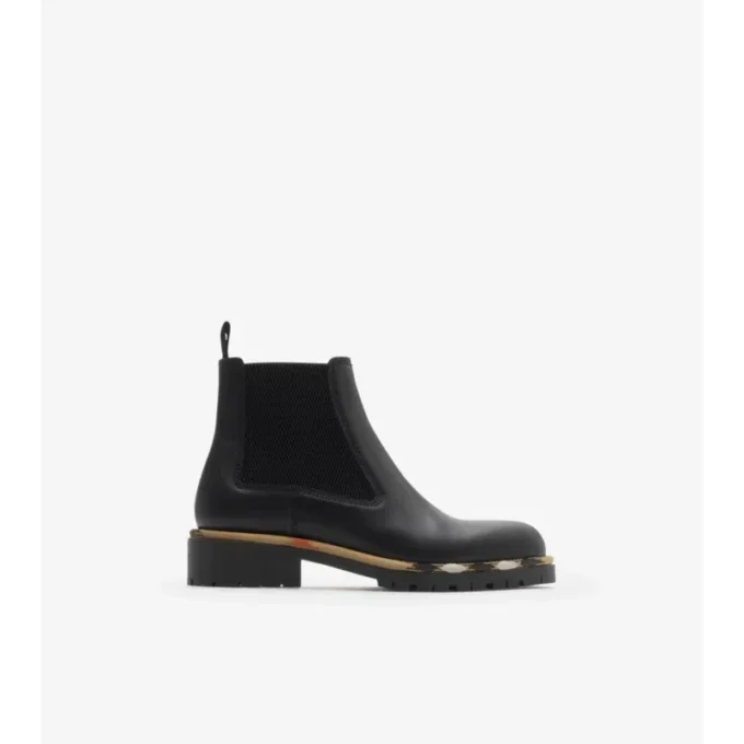 Leather Gravel Chelsea Boots 