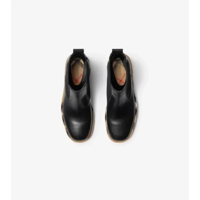 Leather Gravel Chelsea Boots 