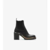 Leather Gravel Heel Chelsea Boots 