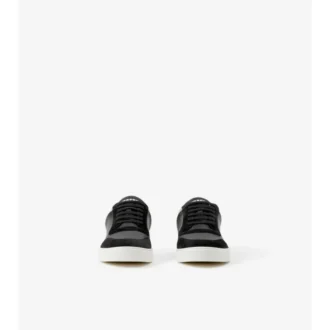Leather, Suede and Check Sneakers
