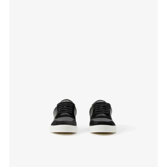 Leather, Suede and Check Sneakers