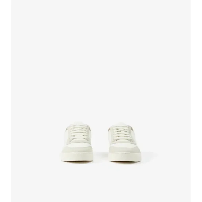 Leather, Suede and Check Sneakers