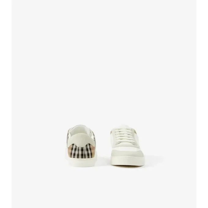 Leather, Suede and Check Sneakers