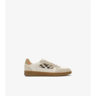 Leather, Suede and Check Terrace Sneakers 