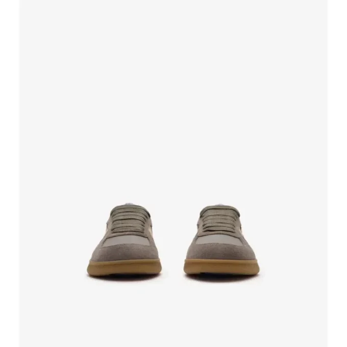 Leather, Suede and Check Terrace Sneakers 